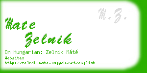 mate zelnik business card